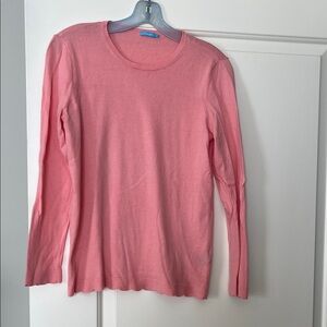 J McLaughlin pinky peach scallop edged Long Sleeve Sweater